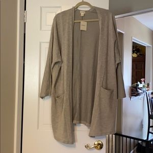 Donni tan and beige ribbed cardigan